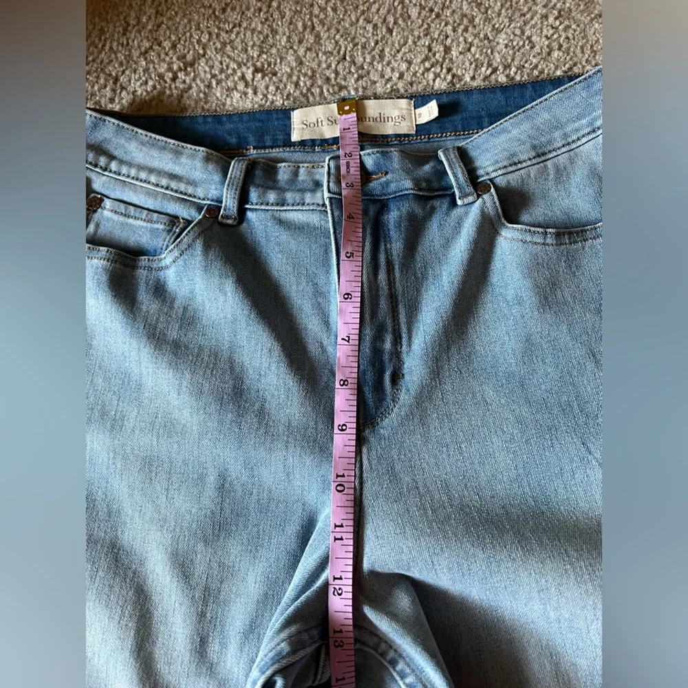 Soft Surroundings High Rise Wide Leg Jeans Size 10 in Light blue Wash Boho